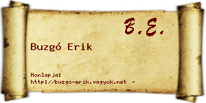 Buzgó Erik névjegykártya