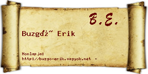 Buzgó Erik névjegykártya
